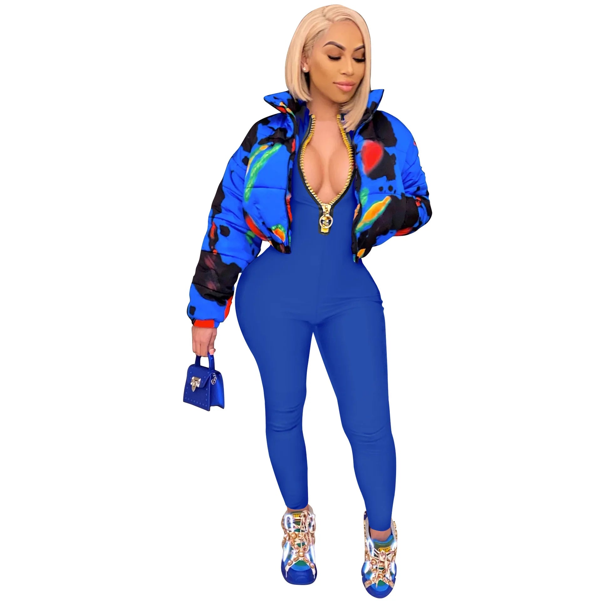 Women's Bodycon One-piece Jumpsuit Long Sleeved Big Zipper Female Casual Sport Workout Skinny Activity Wear Overalls Tops Badiee Stylez