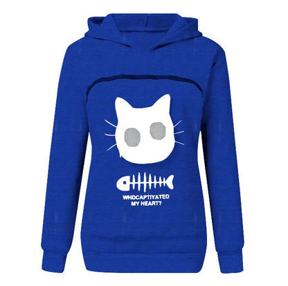 S-3XL Cat Lovers Hooded Sweatshirt Kangaroo Dog Pet Paw Dropshipping Pullovers Cuddle Pouch Fish Pocket Hoodie
