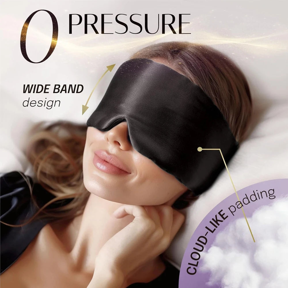 100% Mulberry Silk Sleeping Mask Eyepatch Blocking Light Eyemask Soft Padded Travel Sleeping Aid for Sleep Patch Slaapmasker Badiee Stylez