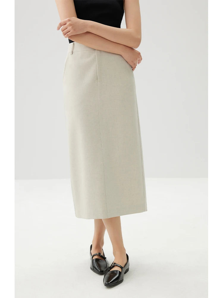 ZIQIAO Apricot Temperament Polo Neck Short Single Breasted Blazer Coat High Waist Zipper Waist Women Skirt 24ZQ91167+24ZQ91168
