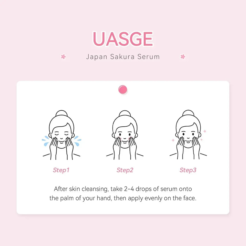 Sakura Whitening Face Serum Anti Aging Fade Fine Lines Tighten Pores Improve Melanin Pigment Dull Moisturizer Brighten Skin Care