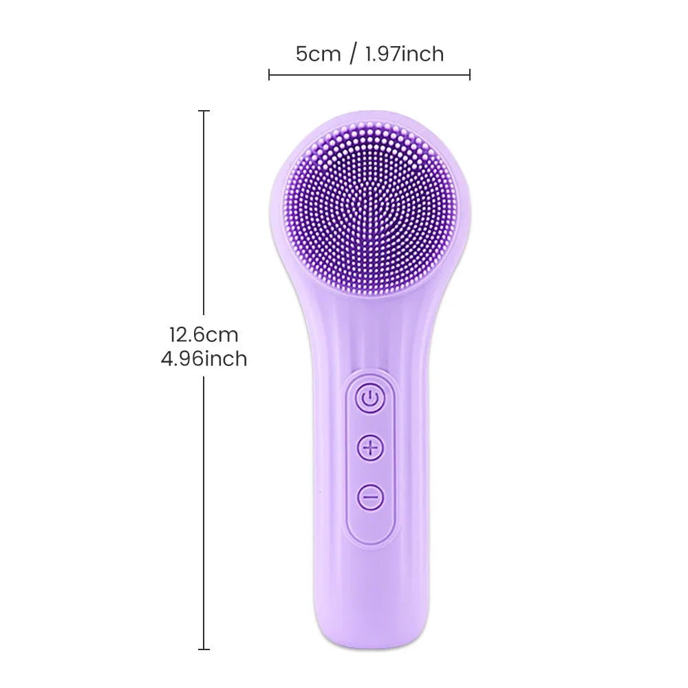 Sonic Silicone Facial Brush Cleaner Vibration Roller Massage Pore Deep Cleansing Scrubber Waterproof Face Exfoliating Cleanser