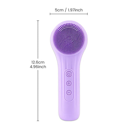 Sonic Silicone Facial Brush Cleaner Vibration Roller Massage Pore Deep Cleansing Scrubber Waterproof Face Exfoliating Cleanser