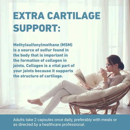 MSM + Vitamin D3 with Glucosamine - Joint Care, Supports Comfort and Flexibility, Strengthens Bones, Non-GMO