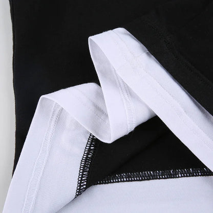 Women Hollow Out Black Y2K Tees Sleeveless Skinny Tops Cool Punk T-shirts Techwear 2023 Spring Summer New Sexy Crop Top