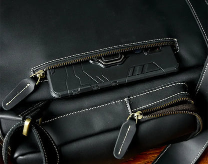 Vintage Crazy Horse Genuine Leather Backpack Men Leather Bagpack Climbing Rucksack male Large Hiking Backpack M814