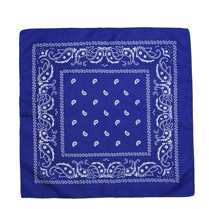 Fashion Hip Hop Bandana Kerchief Unisex Black Hair Band Neck Scarf Headwear Wrist Wraps Head Square Scarves Print Handkerchief ROYAL BLUE 55CM-55CM