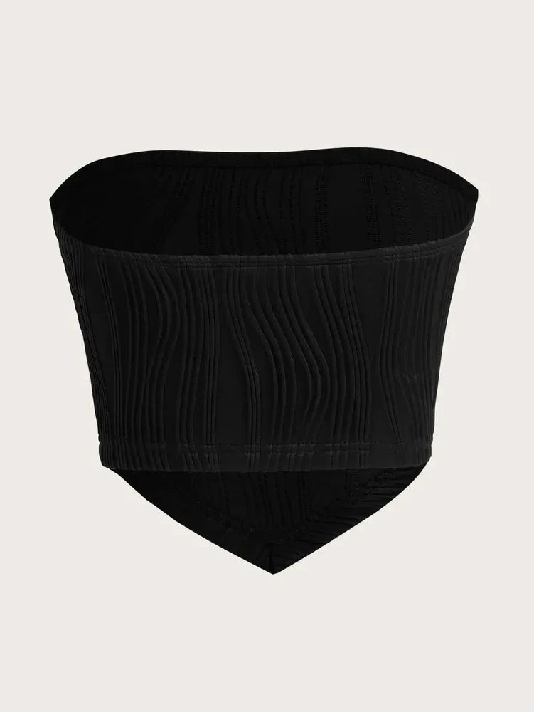 Sexy Rib Knit Strapless Crop Tube Top Women Summer Y2K Clothes Sleeveless Off The Shoulder Tank Top Streetwear Club Party 2024