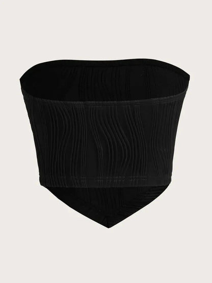 Sexy Rib Knit Strapless Crop Tube Top Women Summer Y2K Clothes Sleeveless Off The Shoulder Tank Top Streetwear Club Party 2024