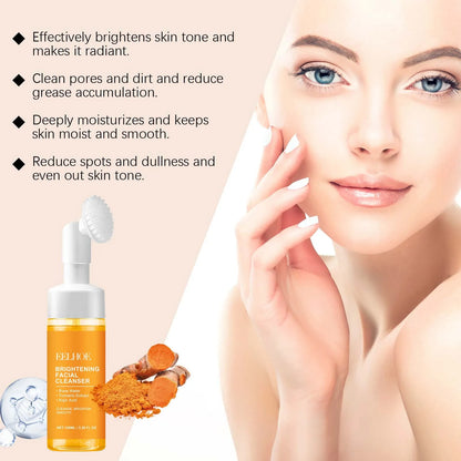 Turmeric Cleansing Milk Foam Facial Cleanser Cleanses Dirt And Grease Brightens Skin Hydrating And Moisturizes Face Care Product