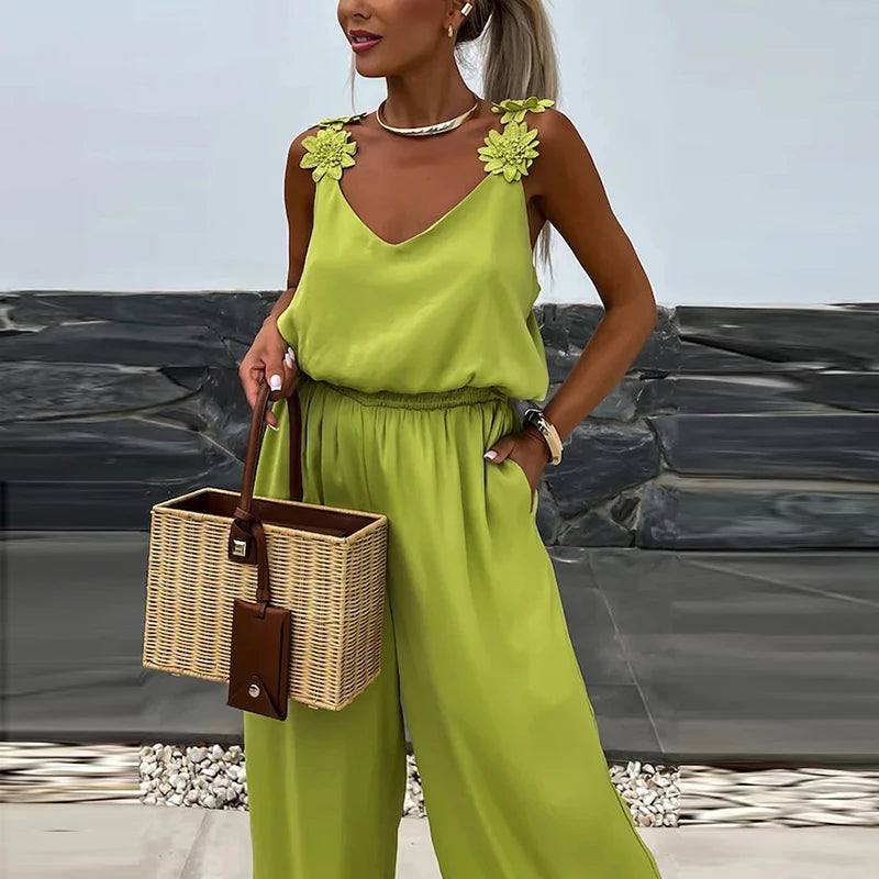 Female Jumpsuit For Women Casual Summer Solid Loose Long Pants Jumpsuit Women Bohemian Rompers Jumpsuit Overalls Female Badiee Stylez