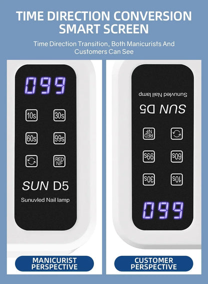 480W Big Space UV LED Nail Lamp For Manicure Lamp Drying Gel Nail Polish 140LEDS Nail Dryer With LCD Screens Salon Tools