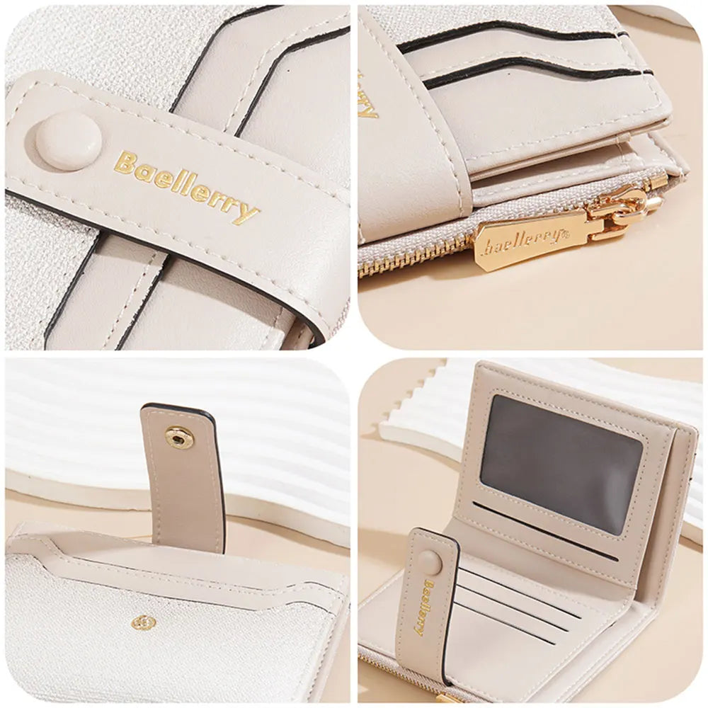 Baellerry High Quality Women Wallets New Simple Short Card Holde Brand Female Purse Photo Holder Coin Pocket Zipper Women Wallet