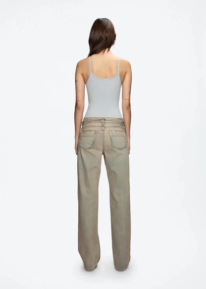 Tank Baby Blue Women's Summer Camisole Soy Color Fog Gray New Color Custom Dyed Tight Bottoming Shirt Slim Fit Top