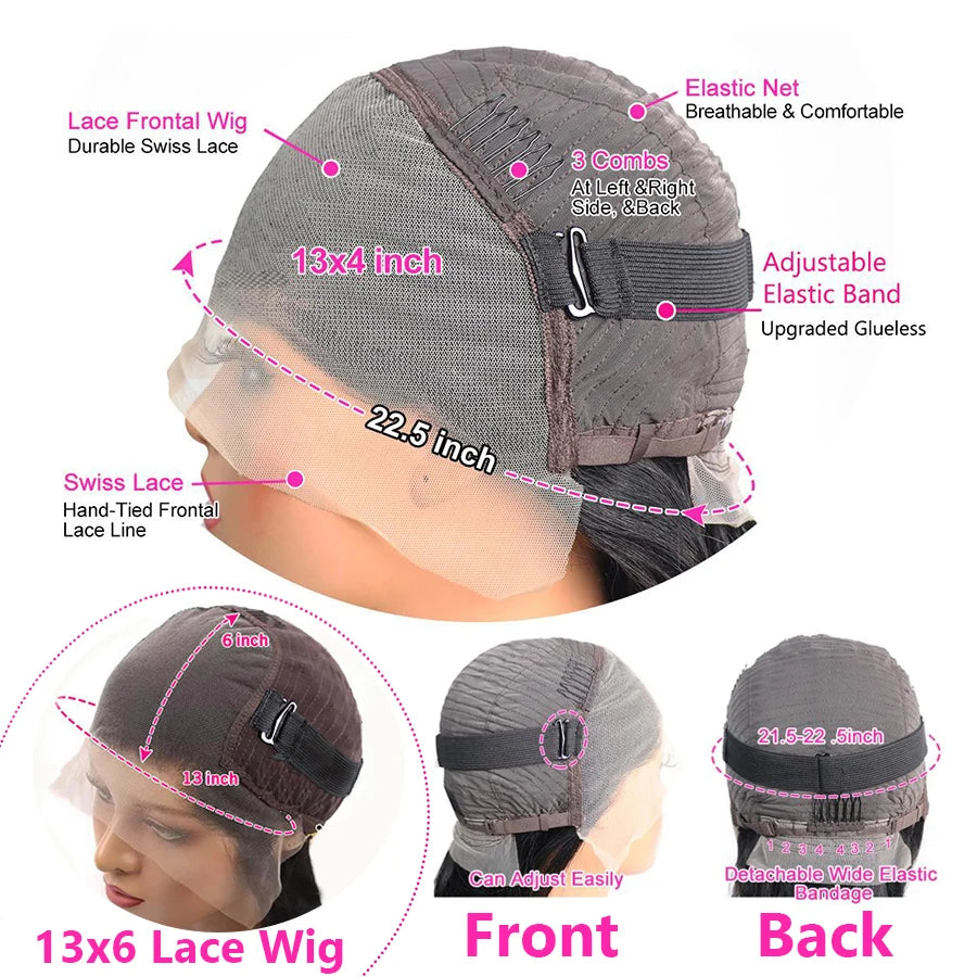 360 Full Lace Frontal Wig 13x6 Straight Glueless Lace Front Wig Brazilian Human Hair Wigs For Black Women 13x4 Lace Wig