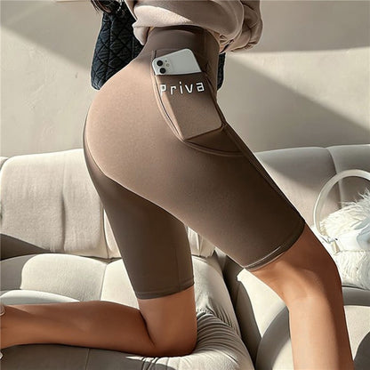 Women Yoga Sports Shorts High Waist Fitness Shorts Casual Streetwear Short Trousers Female Tight Shorts For Ladies Workout Pants