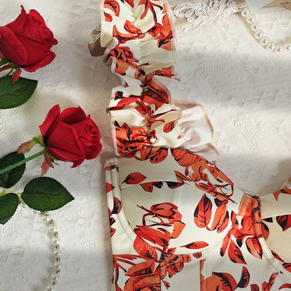 Sexy Bandage Ruffle Off Shoulder Slim Top Chic Straps Camis Slim Korean Tanks Top Elegant Crop Top Summer Women Bustier