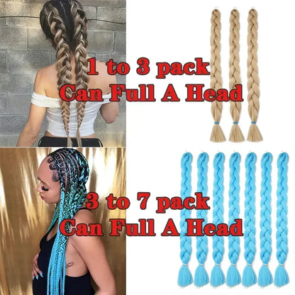 YUNLU 24Inch Synthetic Crochet Hair Extensions for White Women Box Twist 165g Jumbo Braiding Hair Pre Stretched Wholesale