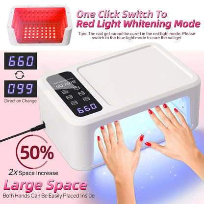 480W Big Space UV LED Nail Lamp For Manicure Lamp Drying Gel Nail Polish 140LEDS Nail Dryer With LCD Screens Salon Tools