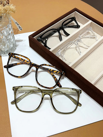 1Pc/3Pcs/4Pcs/6Pcs European and American Classic Popular Square Frame Glasses Set Men's and Women's Fashion Glasses Badiee Stylez