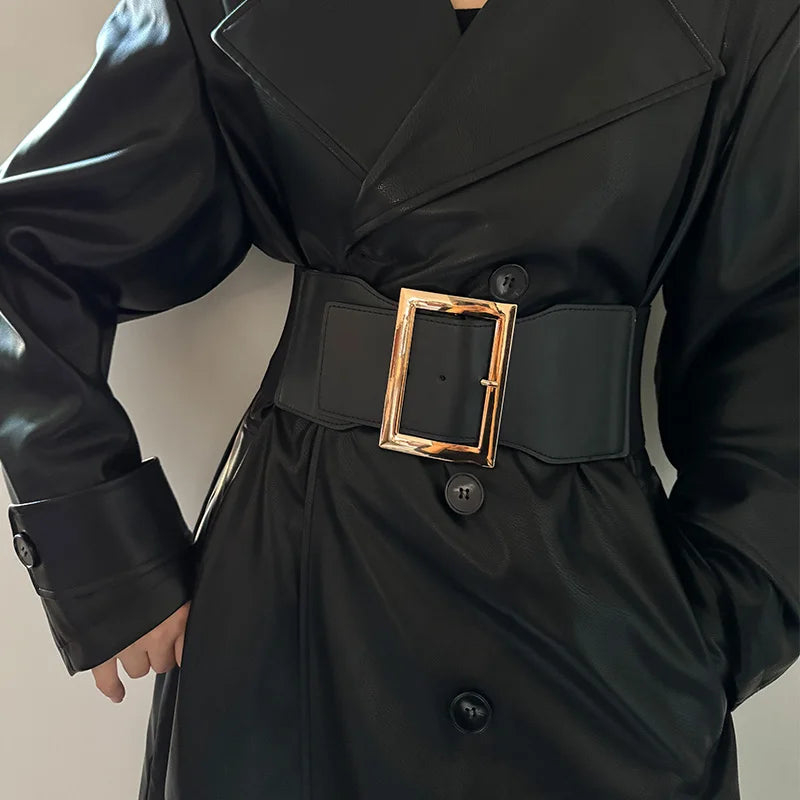 Fashion Plus Size Golden Bucket Corset Belts for Women Wide Elastic Stretch Cummerbunds Female Dress Coat jacket Waistband