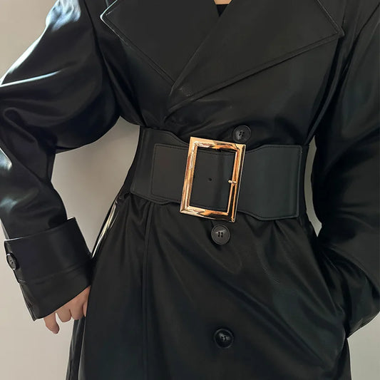 Fashion Plus Size Golden Bucket Corset Belts for Women Wide Elastic Stretch Cummerbunds Female Dress Coat jacket Waistband