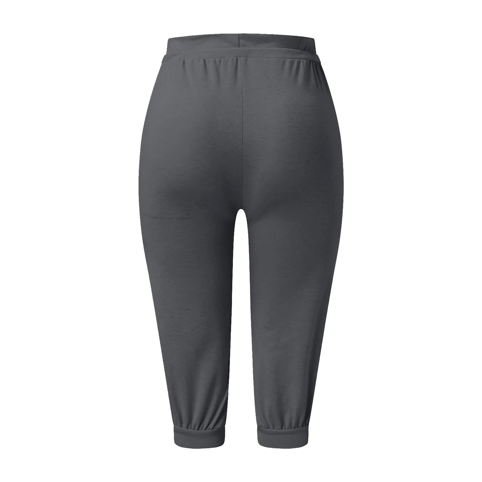 Classic Solid Color Jogging Pants Women Cotton Linen Capris Trousers Bandage Double Pocket Pants Summer Beach Vacation Wear