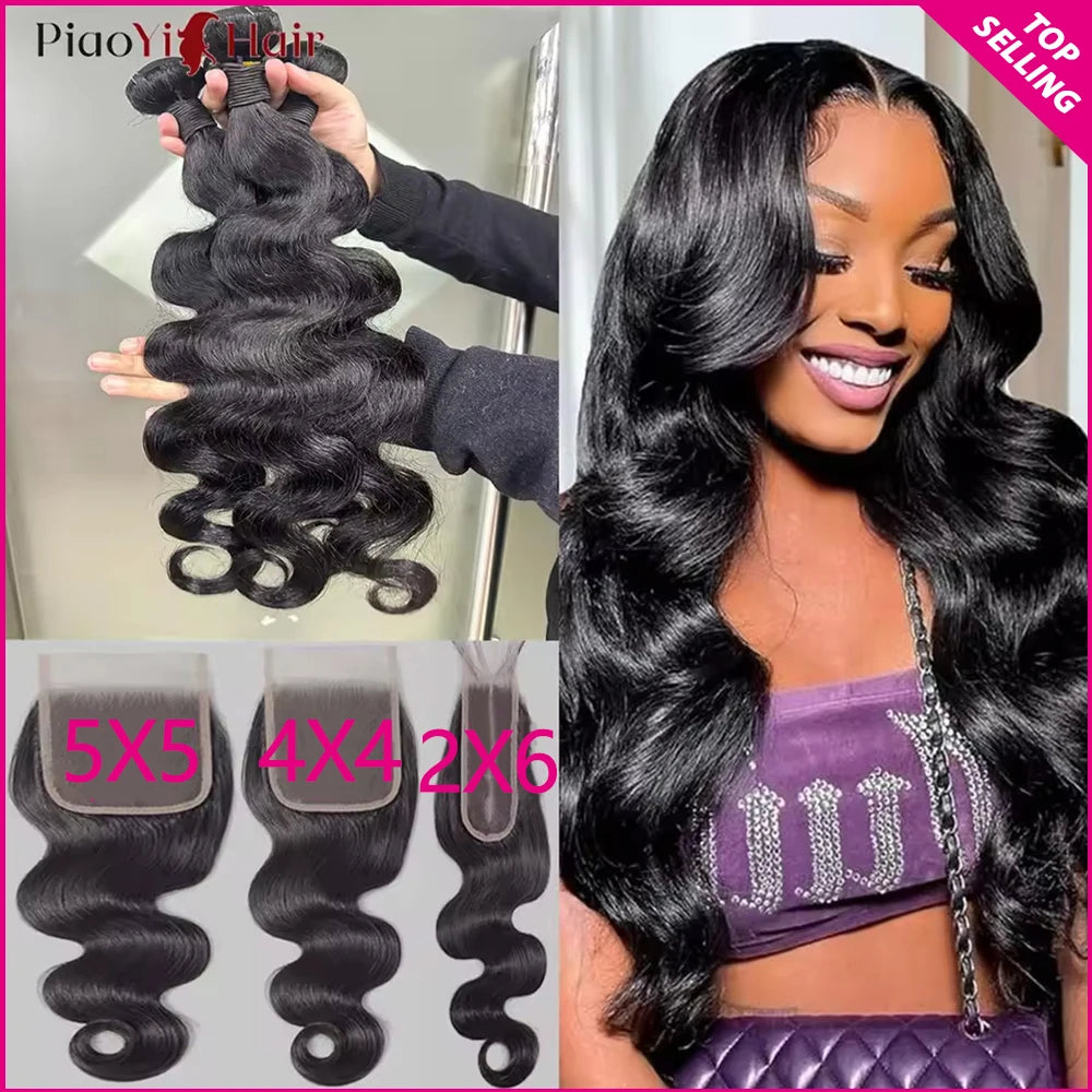 Body Wave Bundles And Closure Human Hair Bundles With Closure 20 22 24 Inch Raw Human Hair Weave Extensions Closure Human Hair Natural Color United States