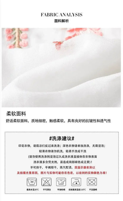 Thin Streetwear Vintage Clothes Ethnic Style Cotton Linen Shirts for Women Clothing Top Tshirt Tees Fashion Casual Embroidery