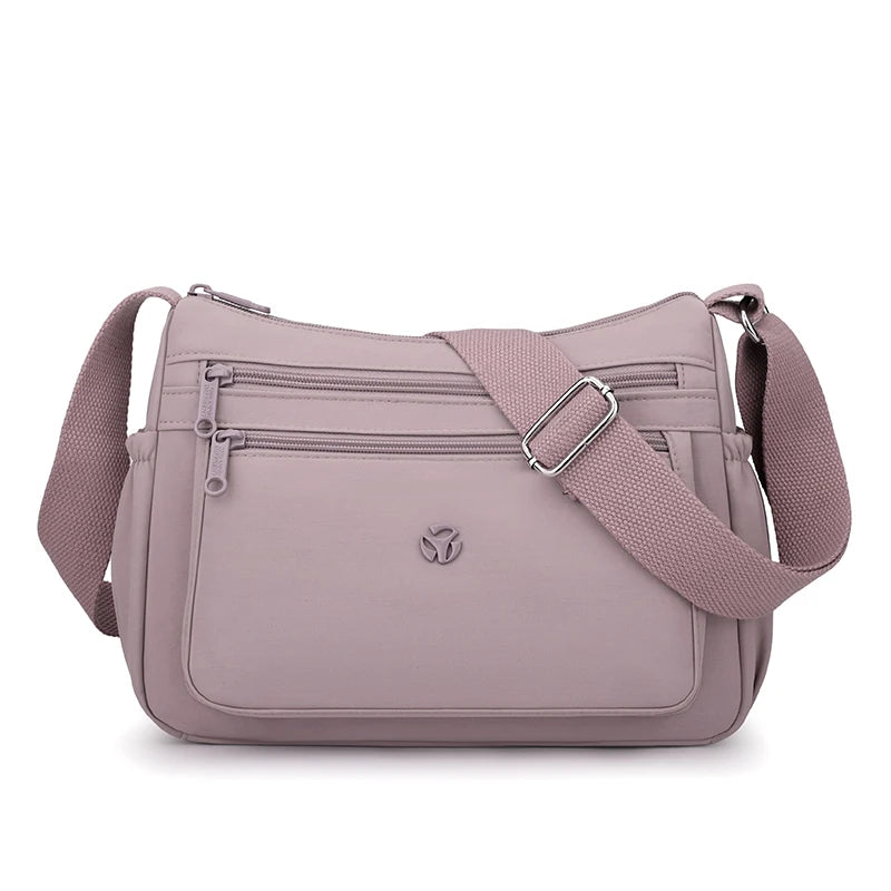 Just Hold A Lot Waterproof Nylon Shoulder Crossbody Bags for Women Messenger Travel Daily Use Bags Suitable for Mothers Shopping Dingxiang Purple