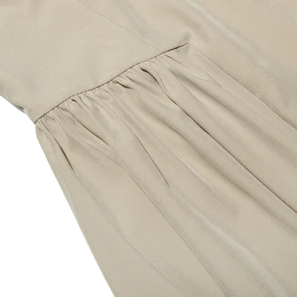 Suninheart Summer Elegant Midi Spaghetti Strap Dresses Slim V Neck A Line Party Dress Khaki Casual Dress Women's Clothing