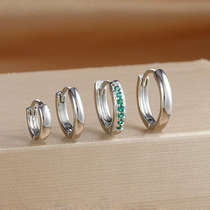 4PCS Set Stainless Steel Huggie Minimal Hoop Earrings 6/8/10mm Crystal Zirconia Helix Tragus Cartilage Earrings Piercing Jewelry Badiee Stylez