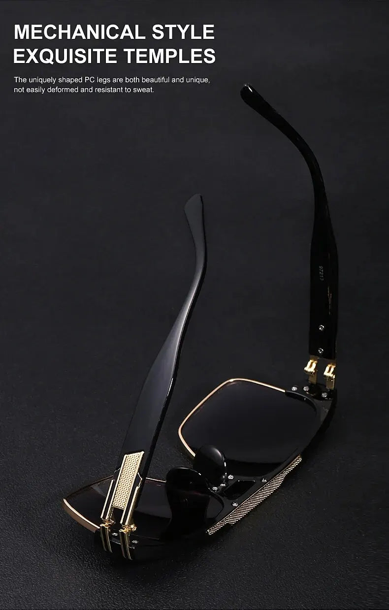 European And American Fashion Sunglasses Transparent Frame Glasses Cross Border Men And Women Retro Square Frame Sunshade Mirror