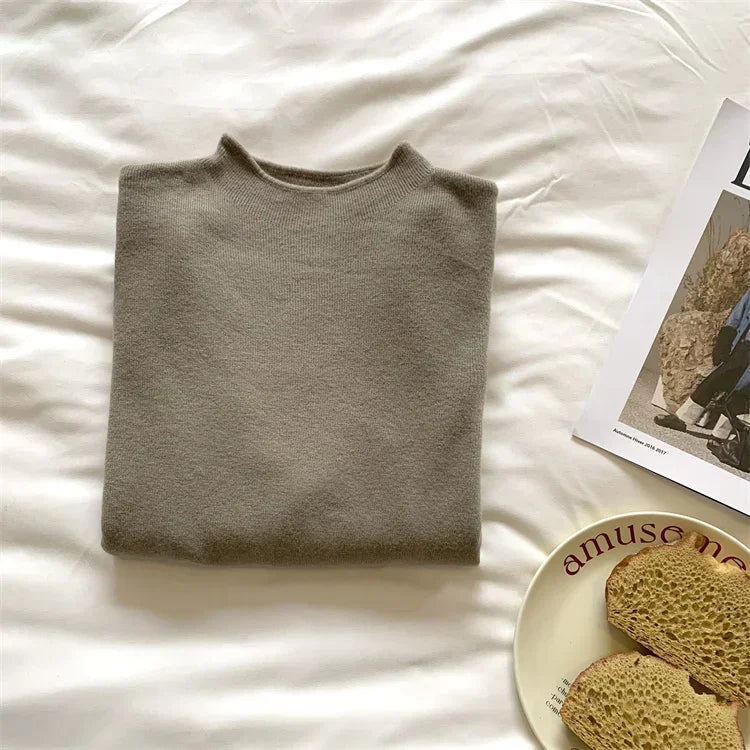 2025 Women Turtleneck Knitted Pullovers Solid Sweater Harajuku Korean Soft Warm Knitwear Autumn Winter Fashion Slim Jumpers Tops Badiee Stylez