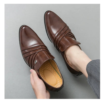 Men Formal Oxford Shoes Casual Business Office Party Loafers Men's High Heels Shoes Classic Men Shoes PU Leather Dress Shoes