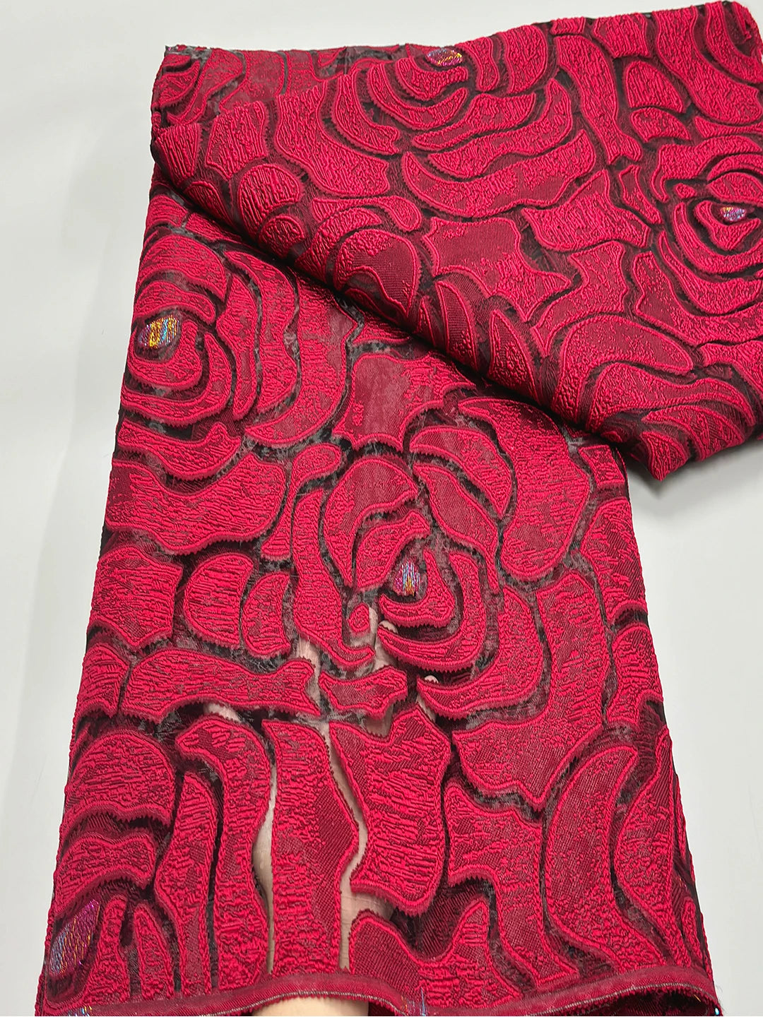 Latest French Brocade Jacquard Tulle Lace Fabric 2024High Quality African Gilding Satin Lace Fabric For Women Wedding Dress Sew 51094 5yard