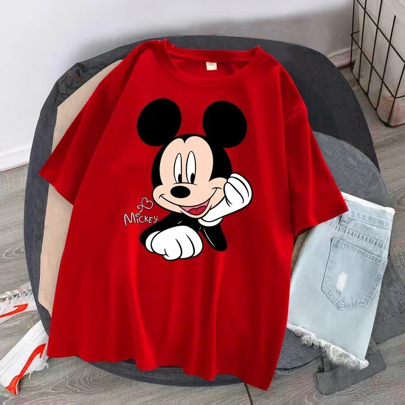 Women's T-shirt Cartoon Streetwear Mickey Mouse Women Tee Korean Loose Short Sleeve T Shirt Summer Y2k Clothes Tops Badiee Stylez