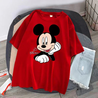 Women's T-shirt Cartoon Streetwear Mickey Mouse Women Tee Korean Loose Short Sleeve T Shirt Summer Y2k Clothes Tops Badiee Stylez