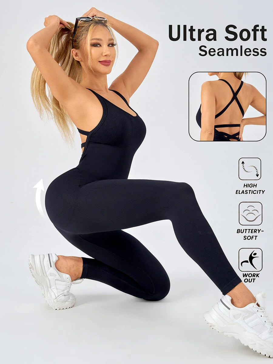 Seamless Sculpting Bodysuit Sportswear Woman Gym Jumpsuits Sport Woman Clothing Yoga Clothes Fitness Women Sports Leggings