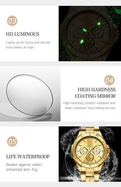 OPK 6001 Women's Watches Original Quartz Watch Waterproof Multifunctional Chronograph Ladies Watches Girls Gifts Reloj Mujer