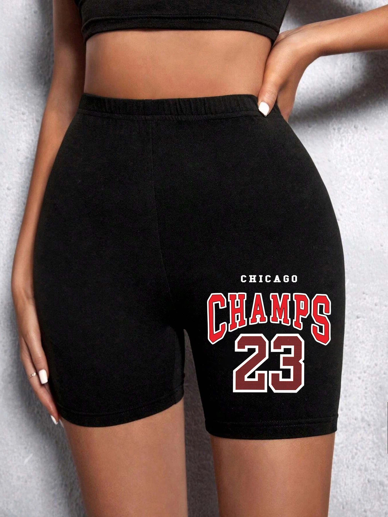 Fashion Womans Leggings Short Chicago Basketball Usa Letter Print Sports Shorts Soft Comfortable High Elastic Female Streetwear