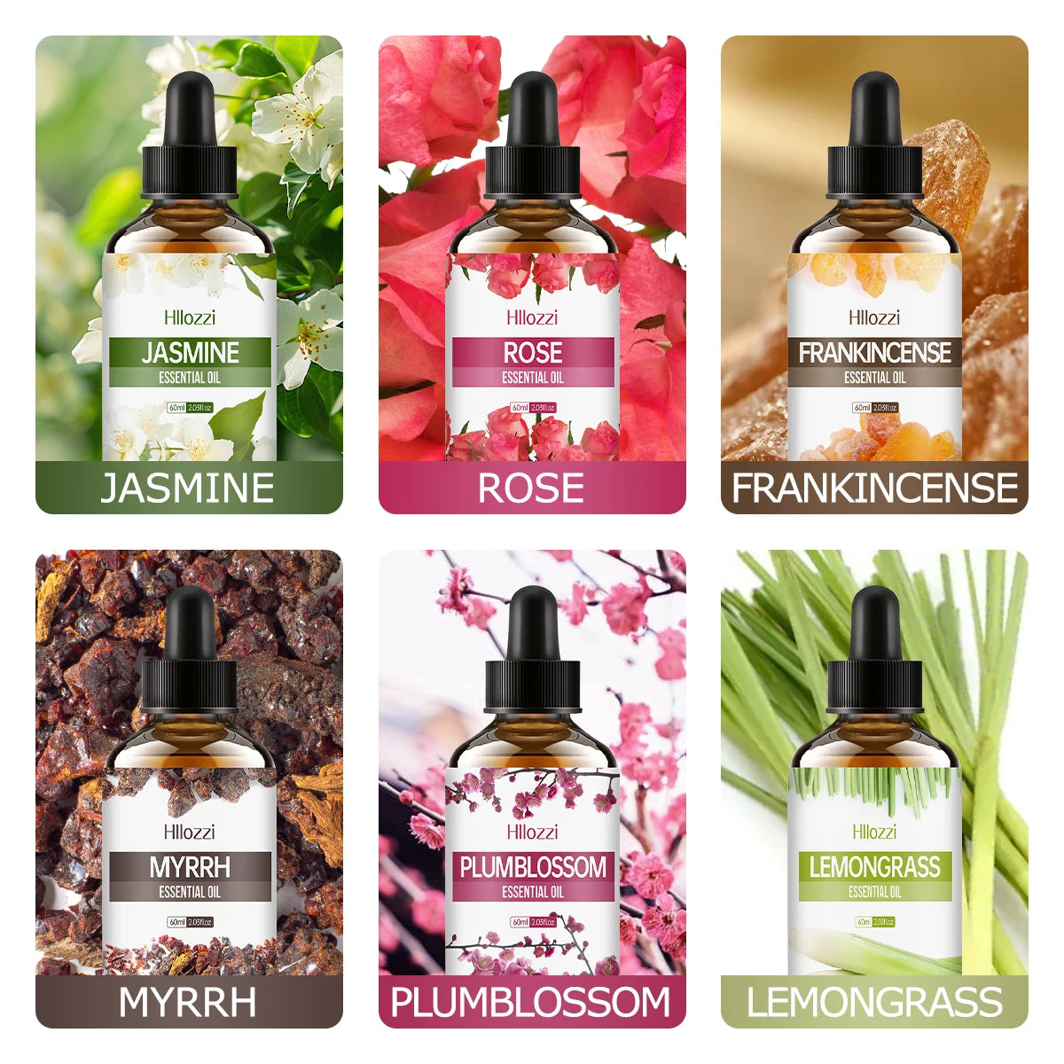 60ml Agarwood-Cedarwood-Vetiver-Pine Palm-Ocean-Sweet Tobacco-Black CastorAromatherapy Essential Oils Aromatherapy Essentia - Badiee Stylez