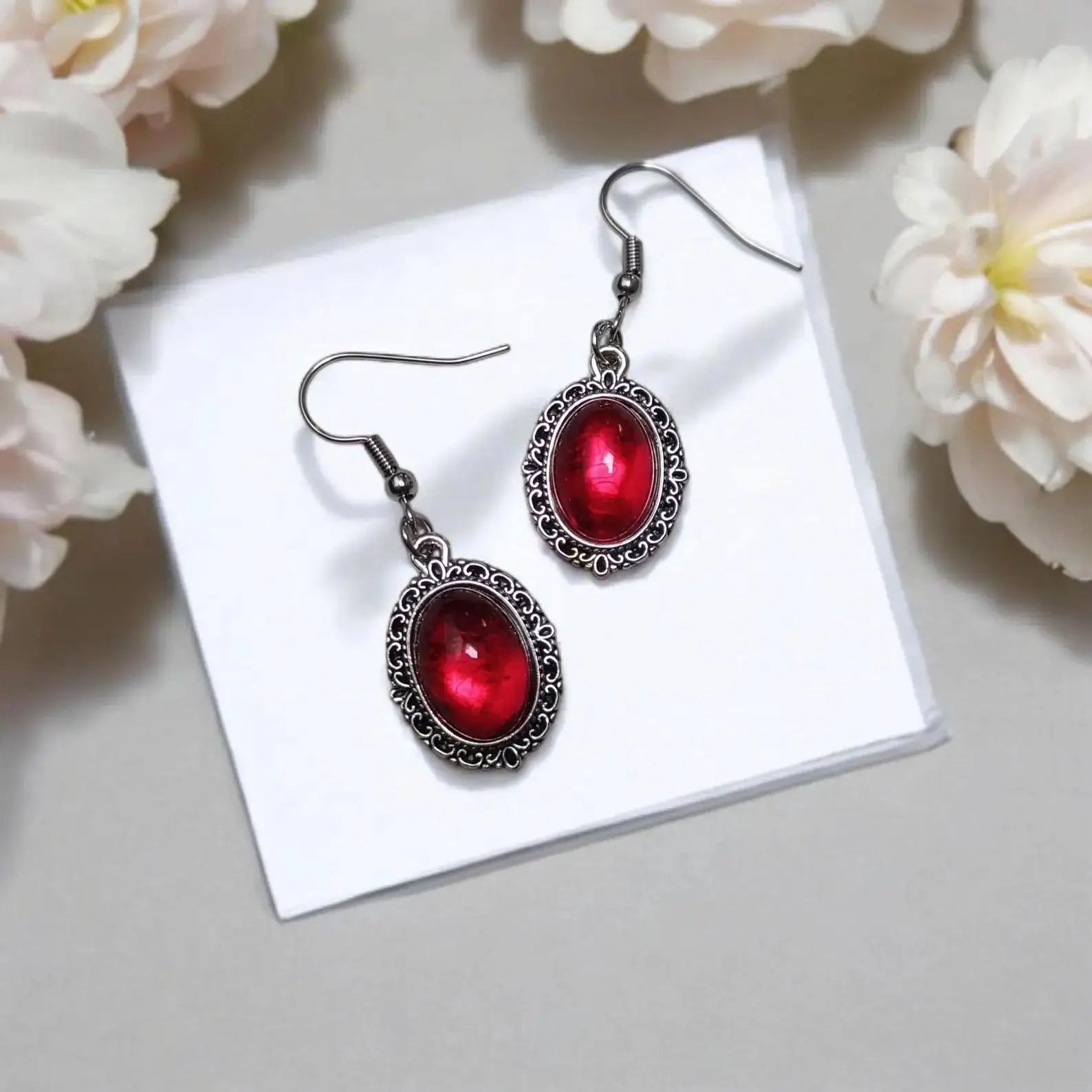 Vampire Drop Earrings, Voodoo jewelry, Gothic accessories, Blood, Retro, Pagan, Alternative, Vampire ear hooks For Women Girls