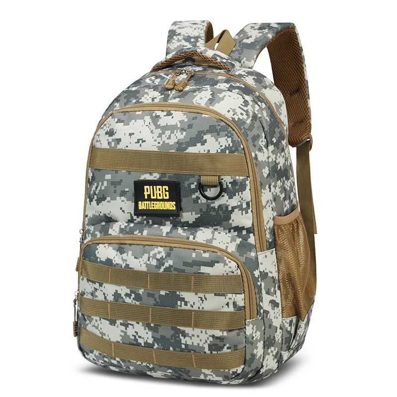 Camouflage Tactical Backpack for Men Large Capacity Outdoor PUBG Style Waterproof Travel School Bag Multifunctional for Daily Us Dark Grey