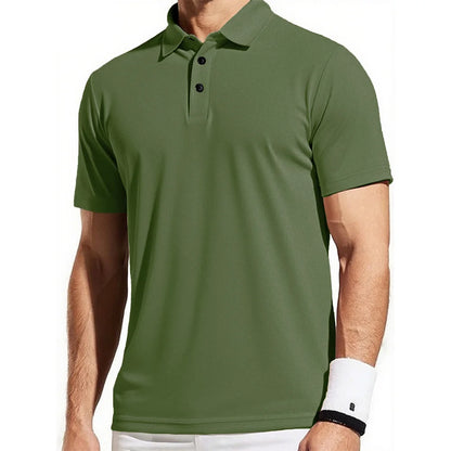 Men's Trendy Polo Shirt - Breathable Solid Color Casual Tee for Effortless Summer Style