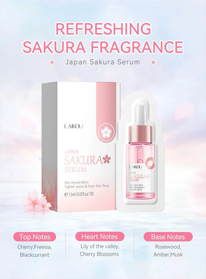 Sakura Whitening Face Serum Fade Fine Lines Anti Aging Tighten Pores Improve Melanin Pigment Dull Moisturizer Brighten Skin Care