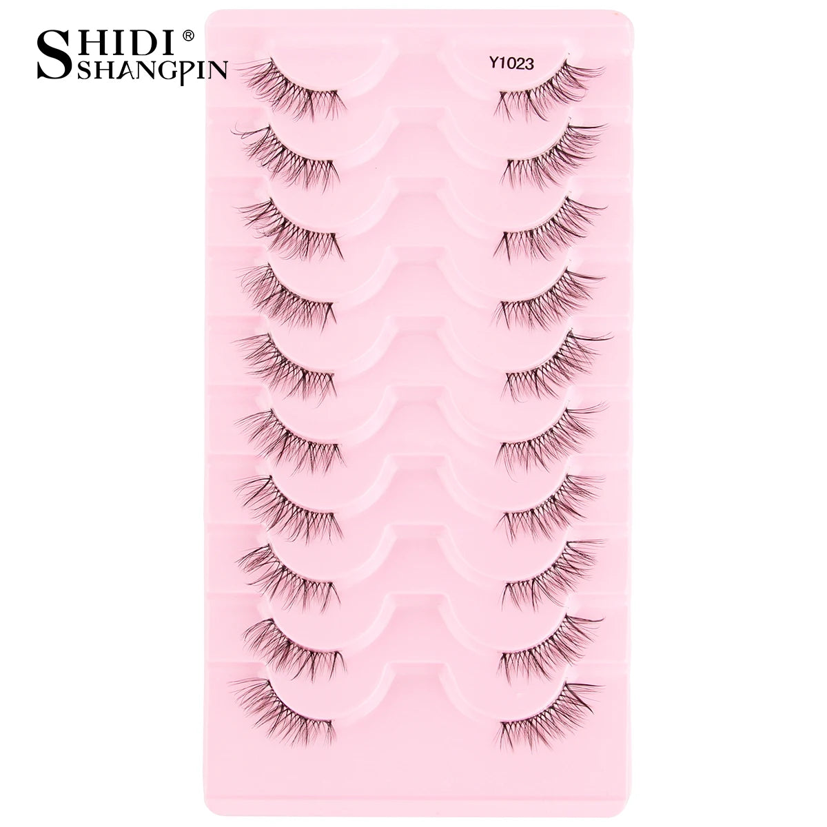 SHIDISHANGPIN 5/10Pairs False Lashes Cat Eye Eyelashes Eyelash Extension 3D Mink Half Lashes Natural Makeup faux Cils maquiagem 10 Pairs Y1023