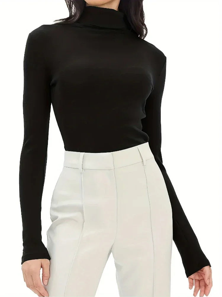 Plus Size Women Sweater 2025 New Autumn Winter Thick Knitted Ribbed Pullover Sweater Breathable Turtleneck Slim Warm Pull Femme