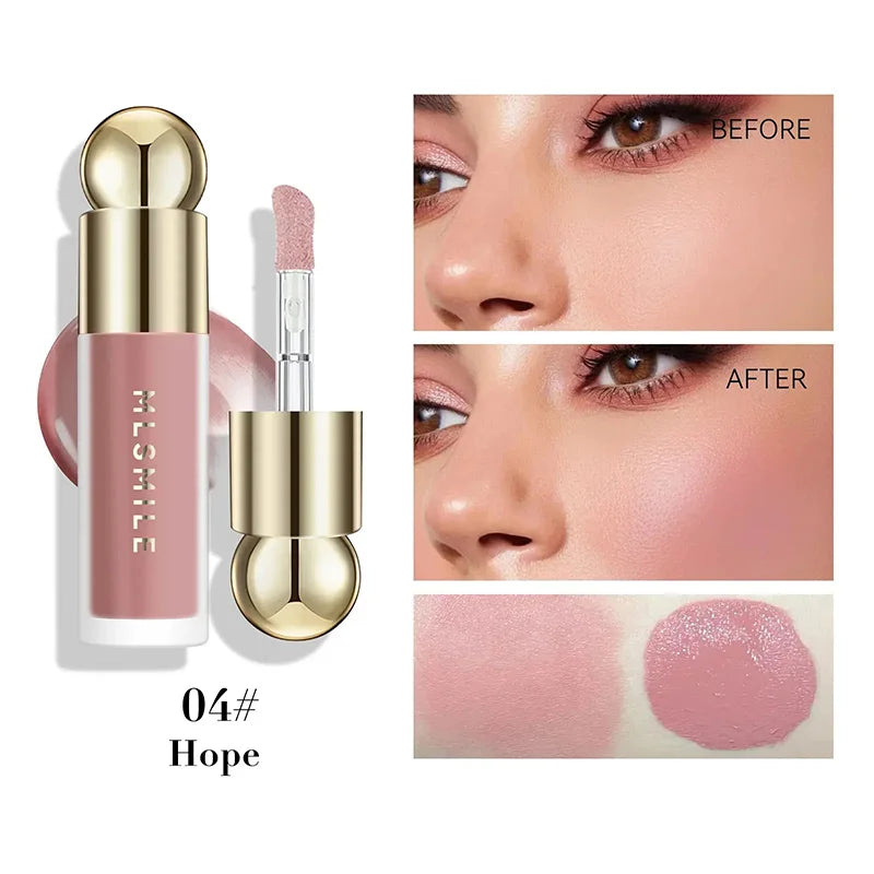 New Liquid Cheek Blush Facial Nourishing Blusher Gel Cream Multi-purpose For Eyes Lips Makeup Blush Stick Cosmetics With Sponge 04
