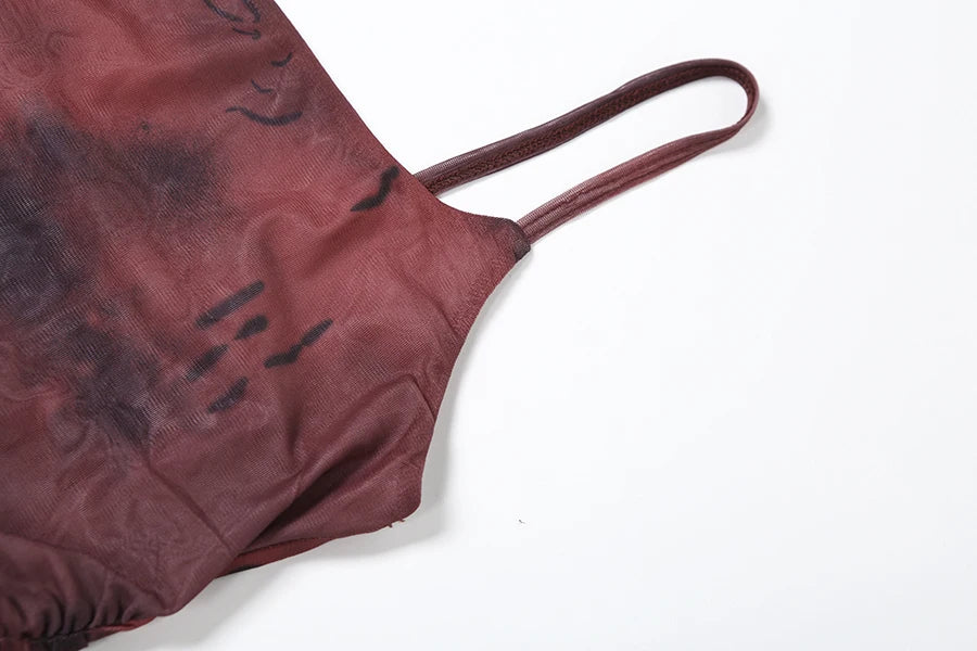 Nibber Sweet 2025 Summer Sisters Party Gradient Retro Ruffles Gentle Sexy Hot Cool Cool Women'S Thin Mini Tassel Sling Dress